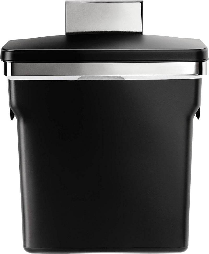 Simple Human 10 Liter / 2.6 Gallon In-Cabinet Trash Can Heavy-Duty Steel Frame, Black - Image 2